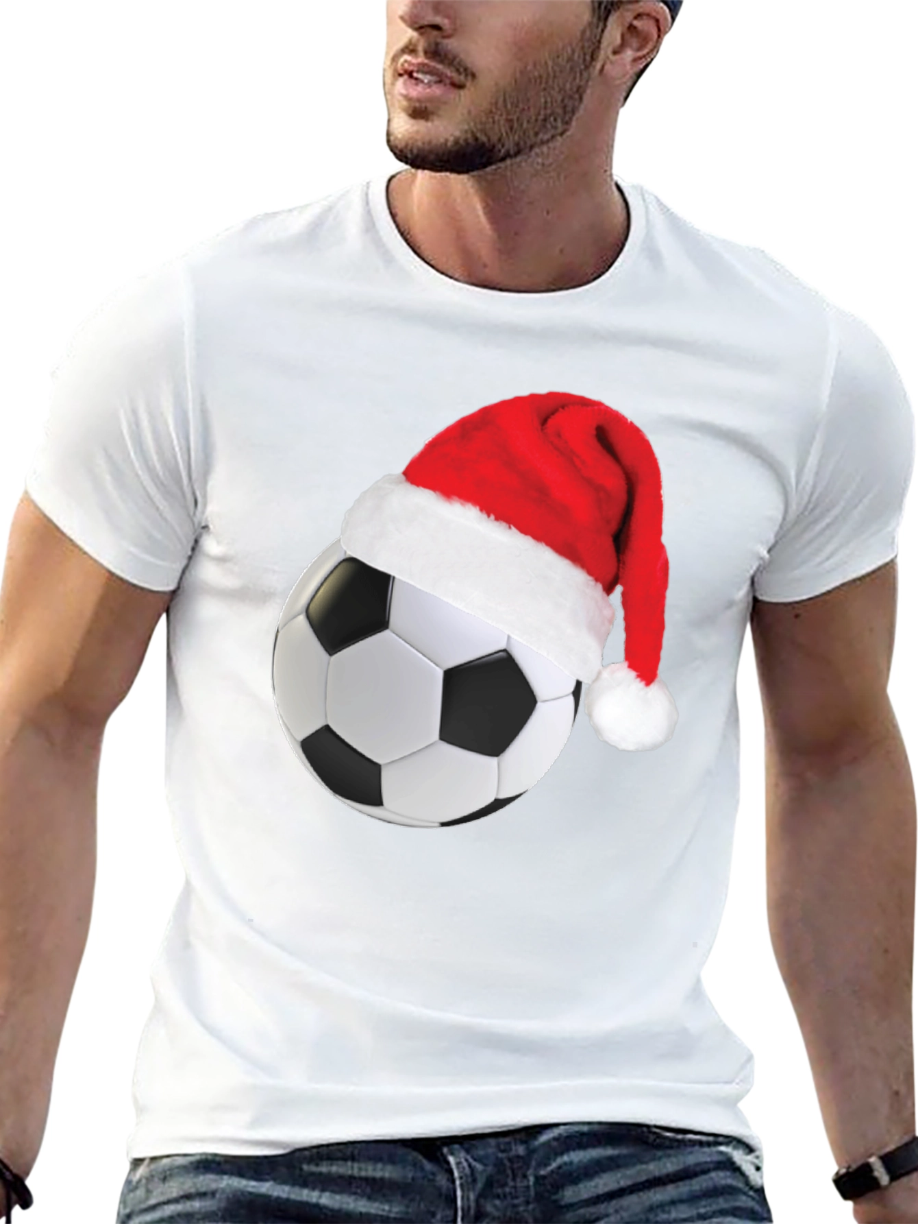 Festive Soccer Ball Christmas T-Shirt