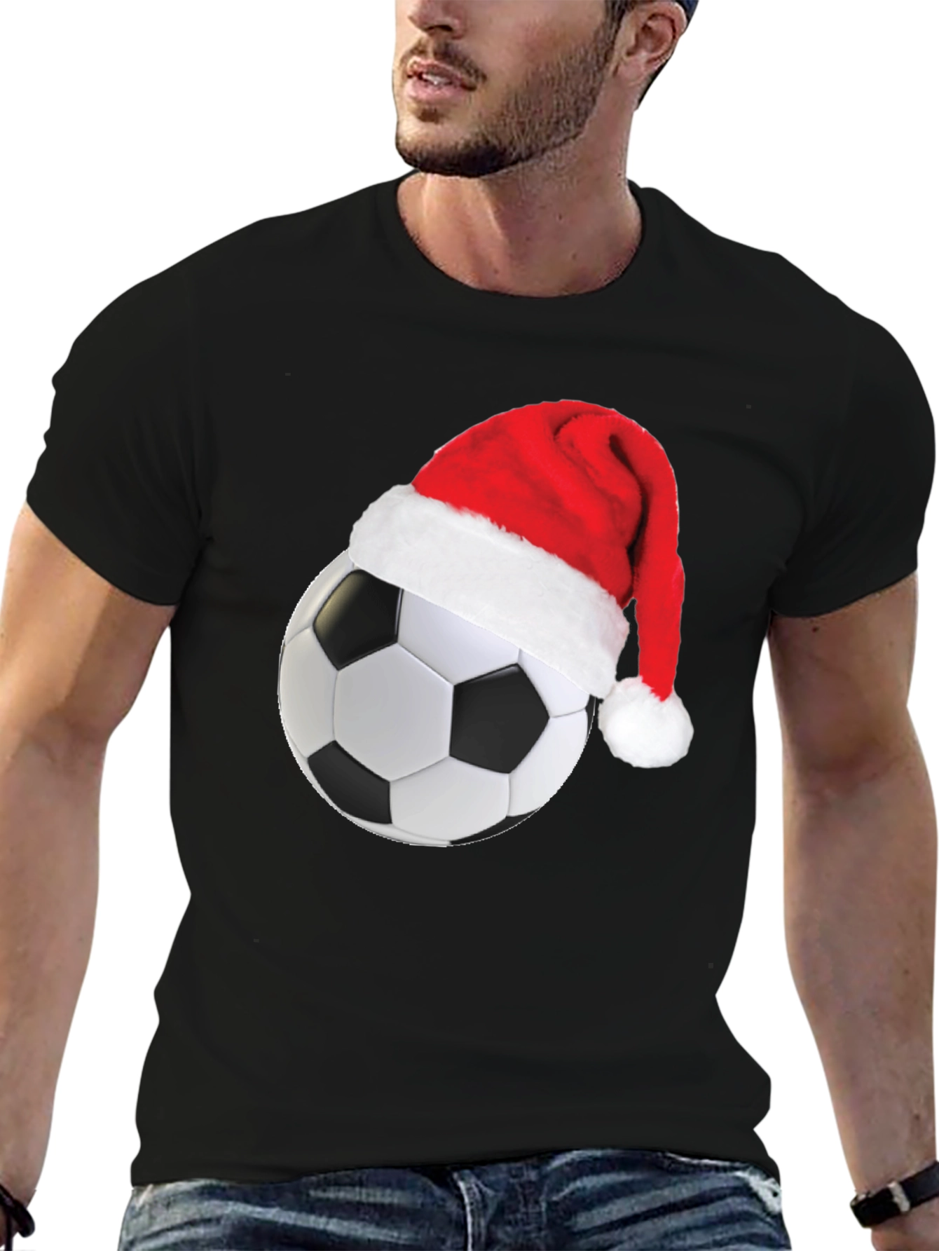 Festive Soccer Ball Christmas T-Shirt