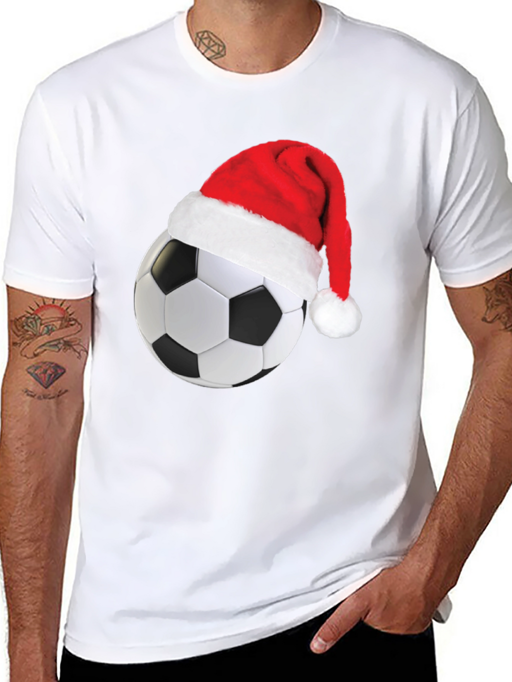 Festive Soccer Ball Christmas T-Shirt
