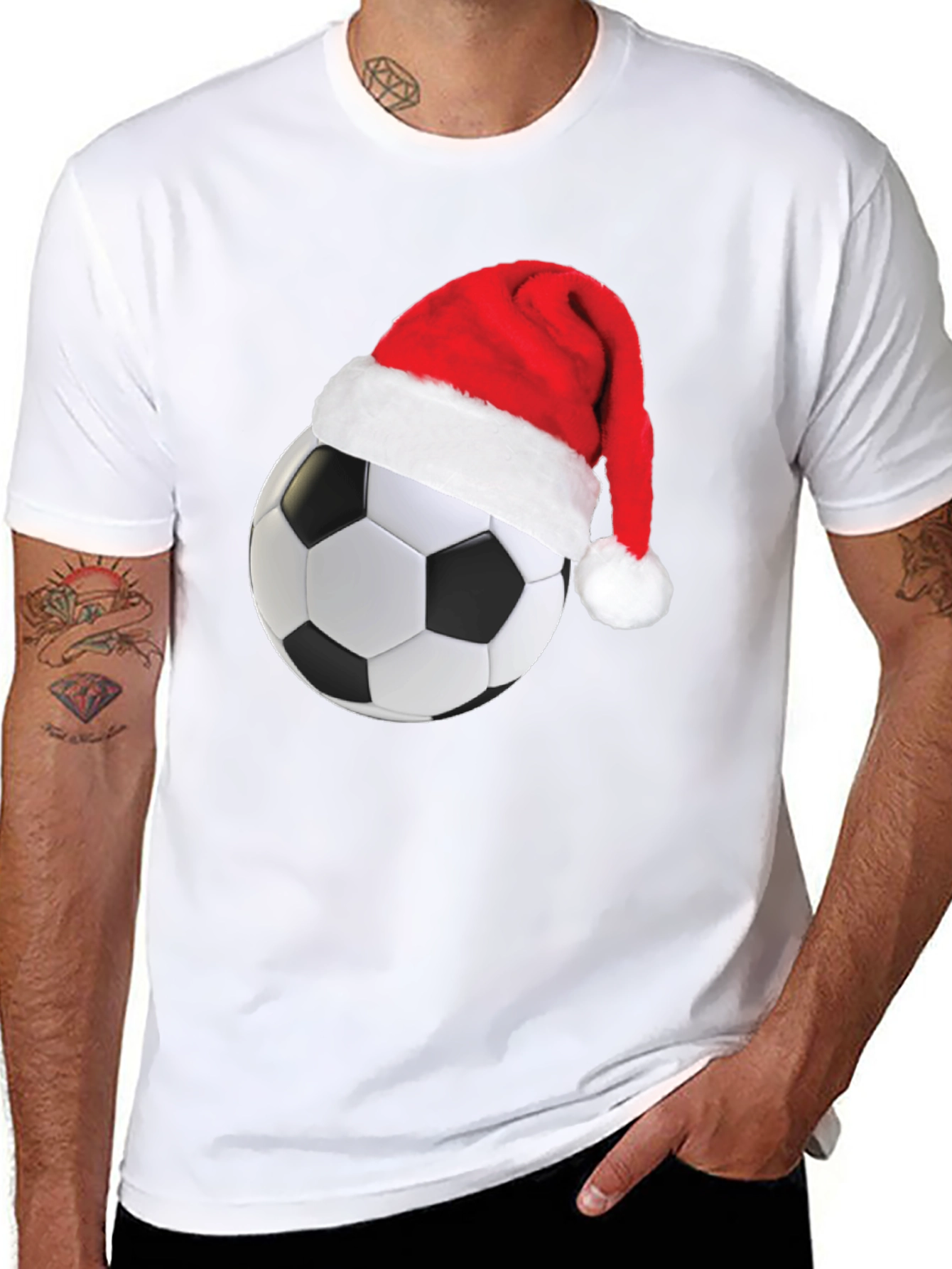 Festive Soccer Ball Christmas T-Shirt