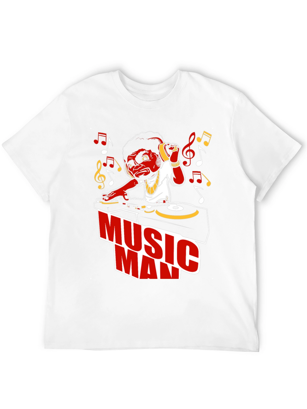 Music Man Graphic T-Shirt - DJ Cartoon Design