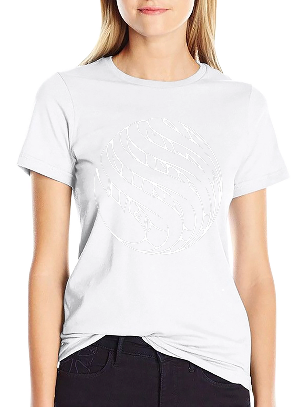 Abstract Circle Graphic Print Black T-Shirt