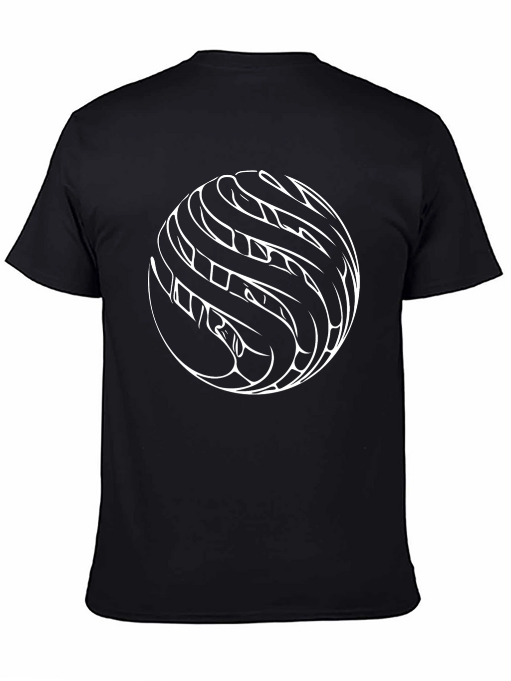 Abstract Circle Graphic Print Black T-Shirt