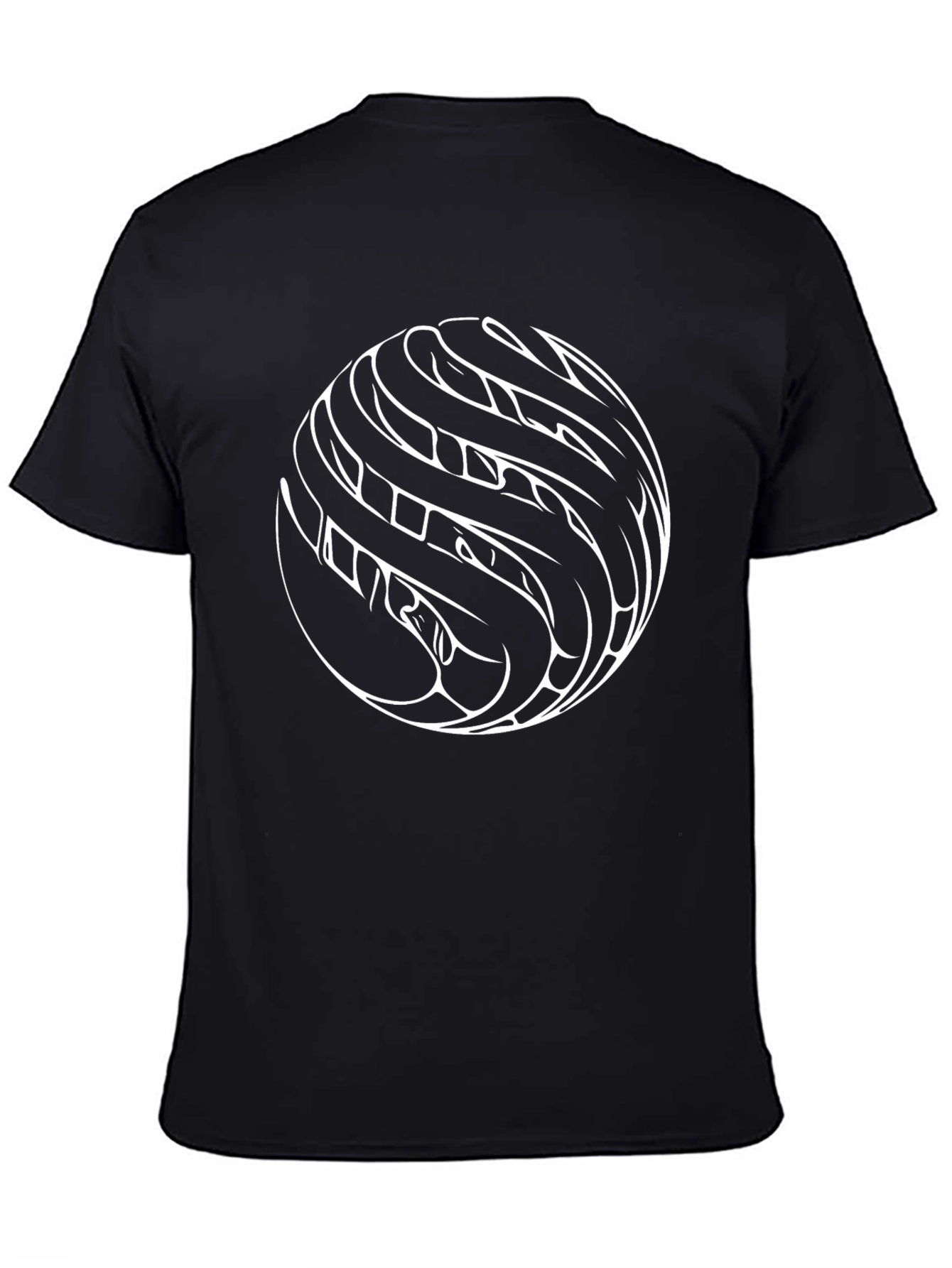 Abstract Circle Graphic Print Black T-Shirt