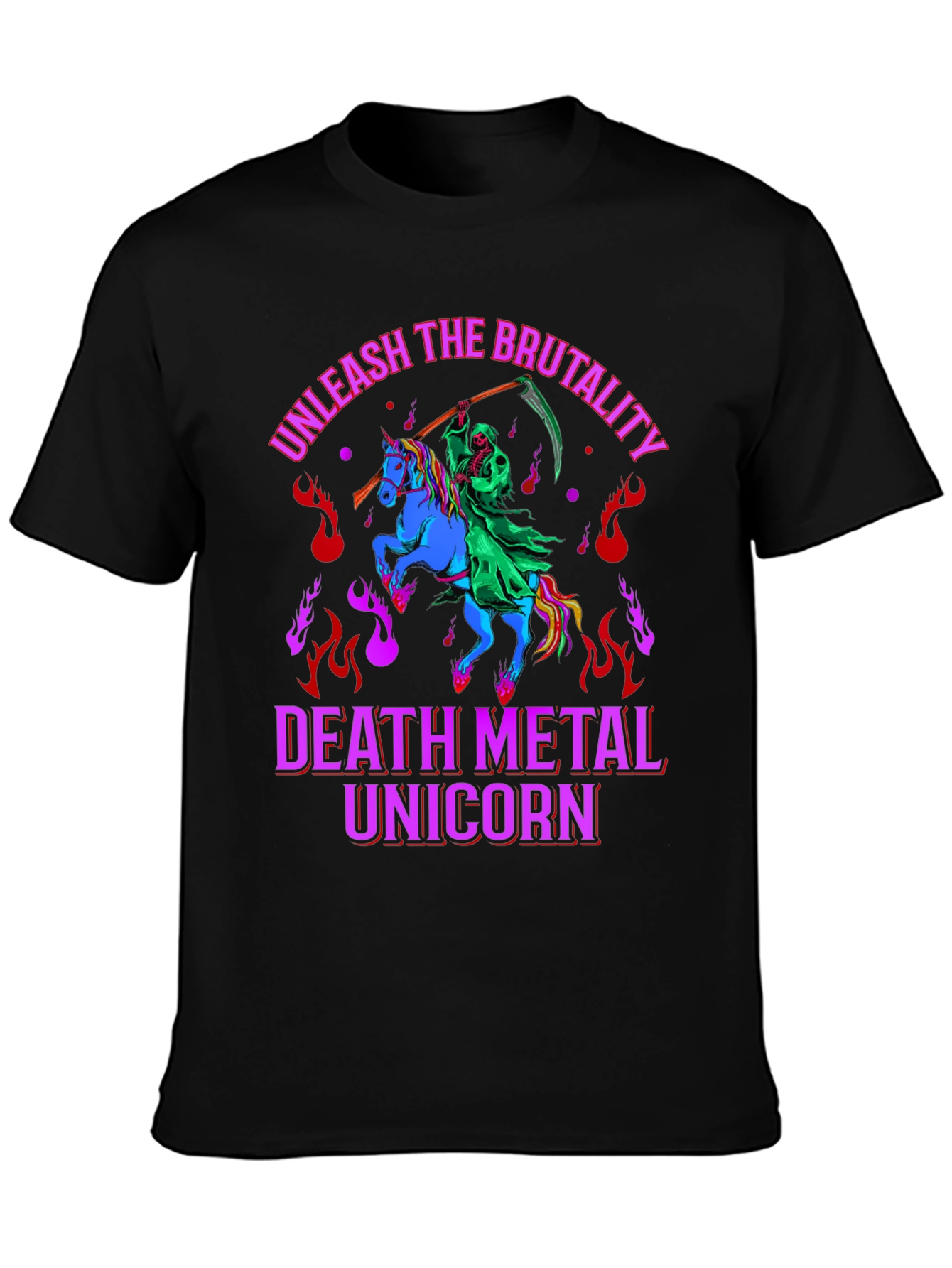 Death Metal Unicorn T-Shirt - Unleash the Brutality!
