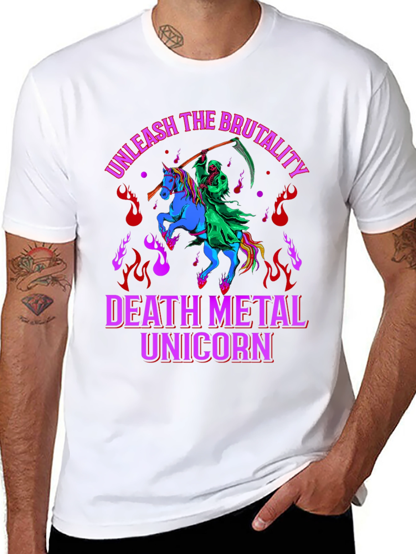 Death Metal Unicorn T-Shirt - Unleash the Brutality!