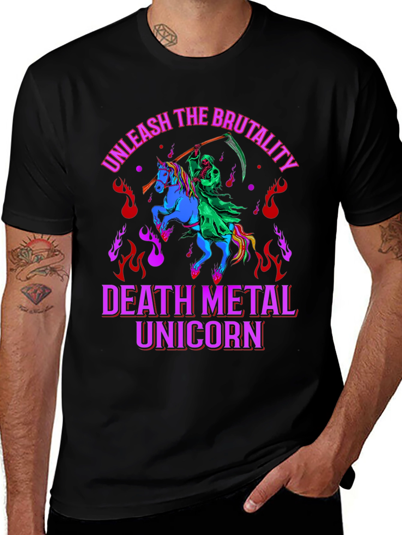 Death Metal Unicorn T-Shirt - Unleash the Brutality!