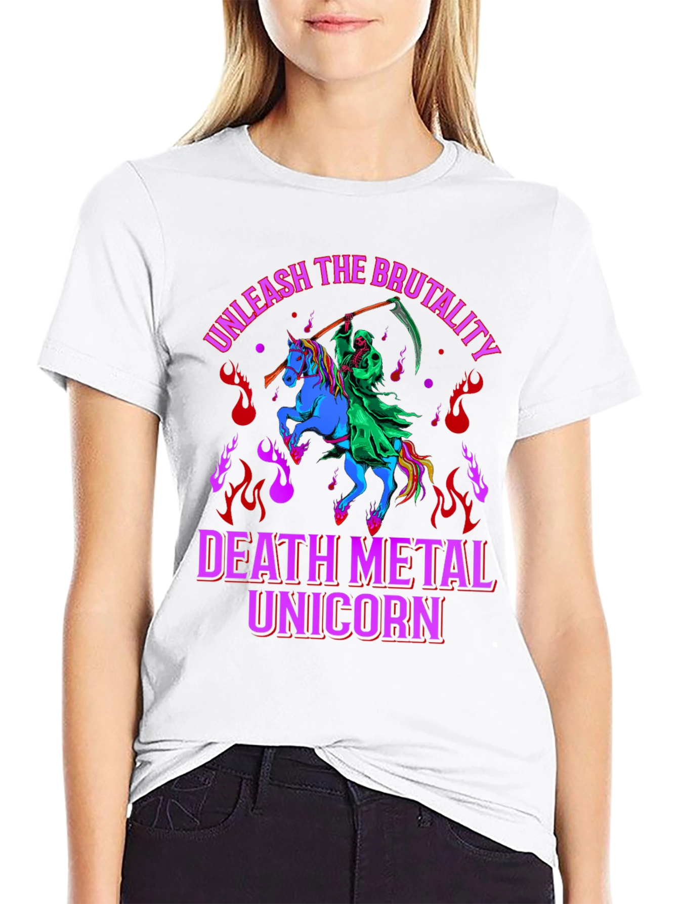 Death Metal Unicorn T-Shirt - Unleash the Brutality!