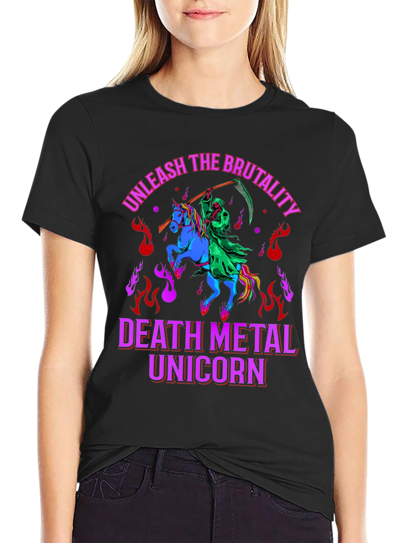 Death Metal Unicorn T-Shirt - Unleash the Brutality!