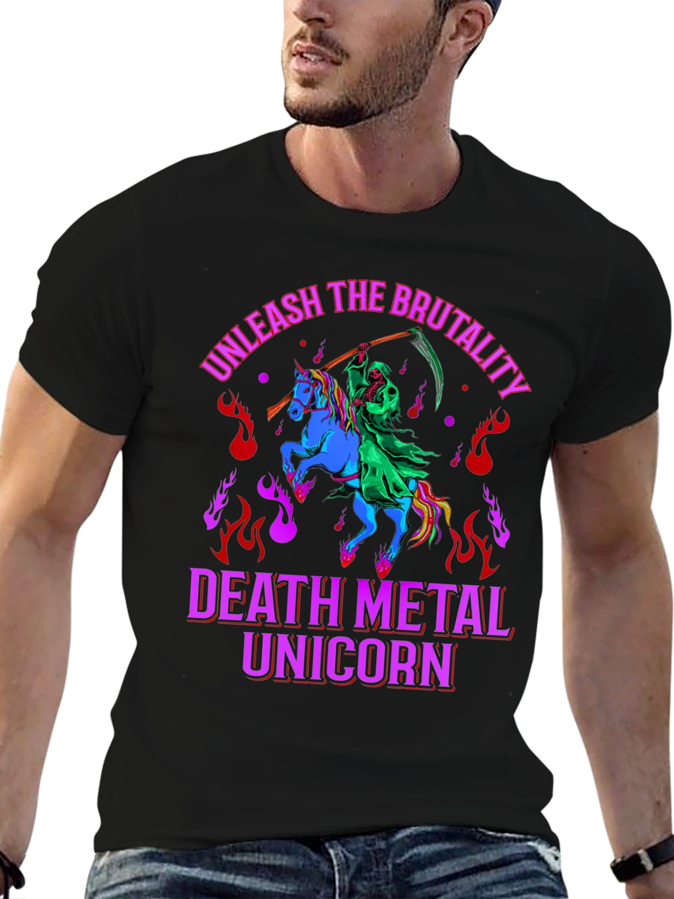 Death Metal Unicorn T-Shirt - Unleash the Brutality!