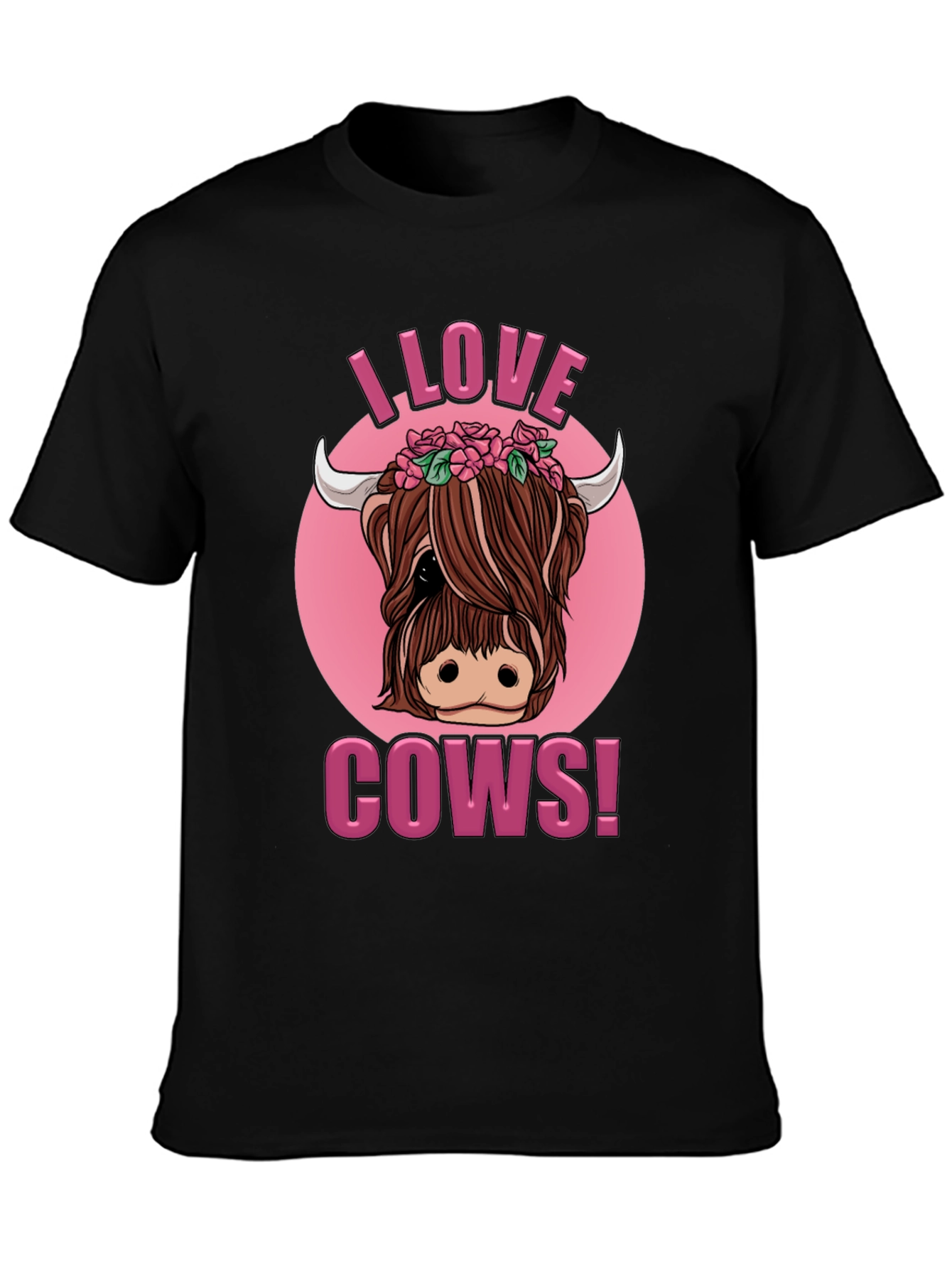 I Love Cows! Novelty Graphic T-Shirt