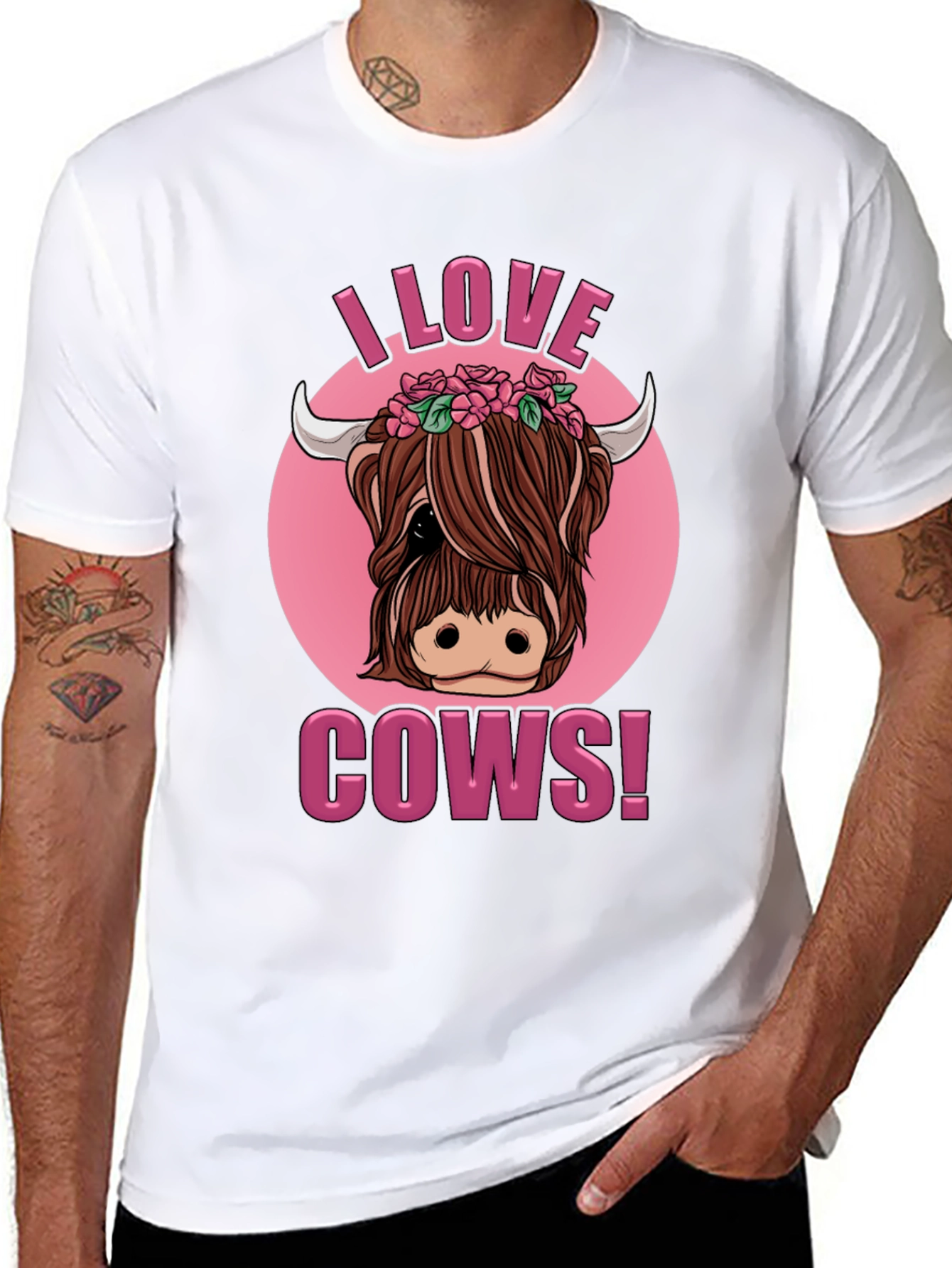 I Love Cows! Novelty Graphic T-Shirt