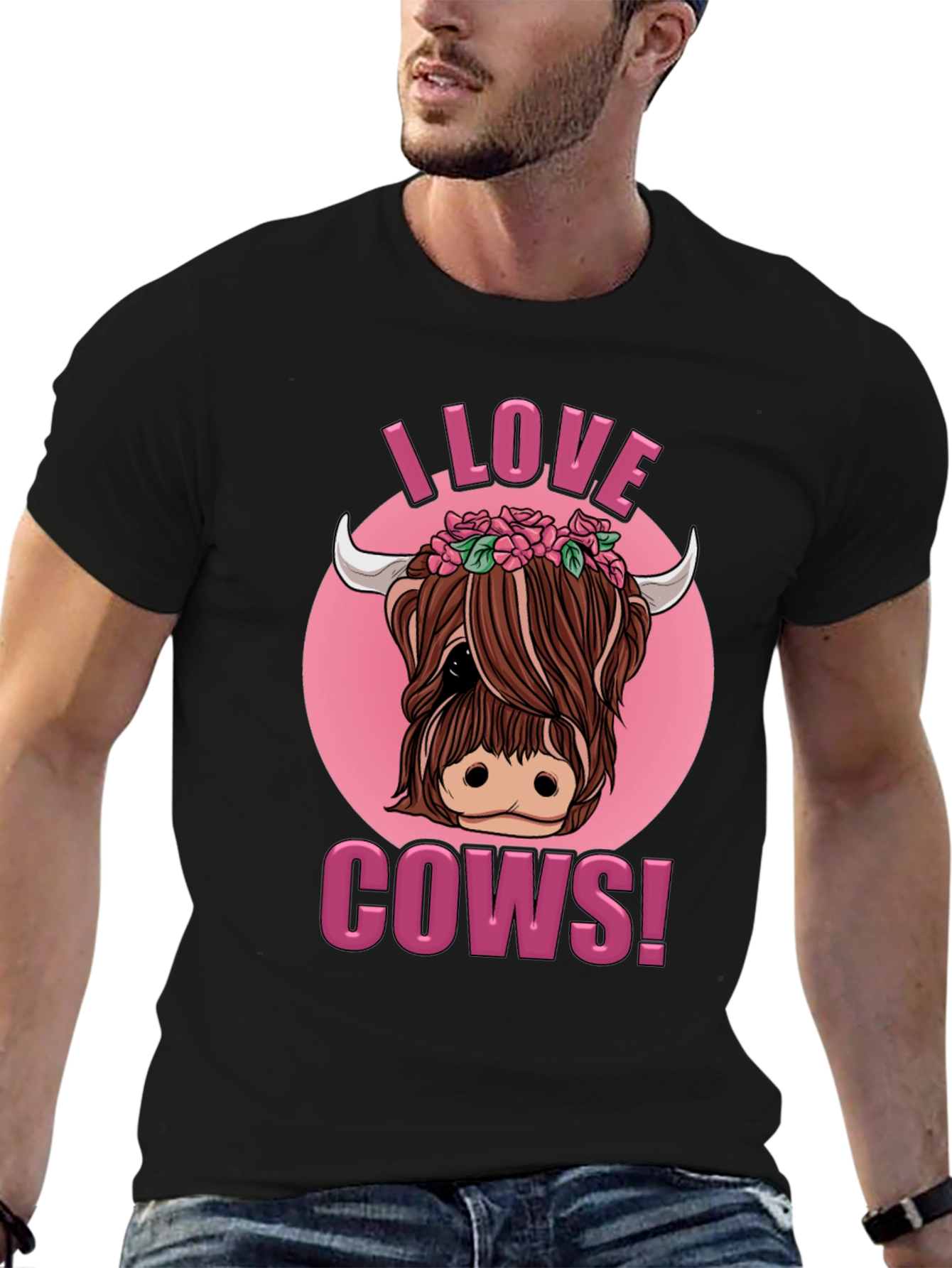 I Love Cows! Novelty Graphic T-Shirt