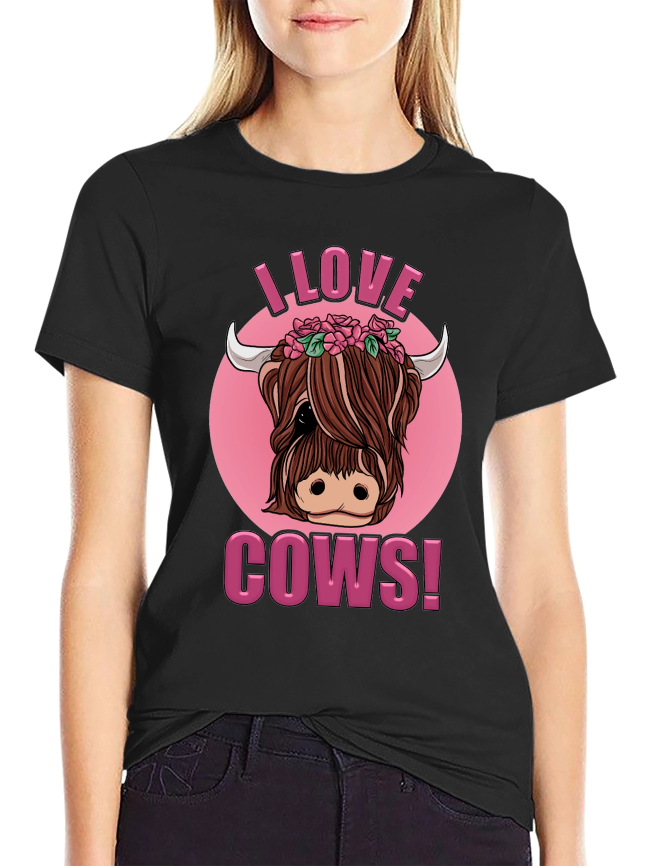 I Love Cows! Novelty Graphic T-Shirt