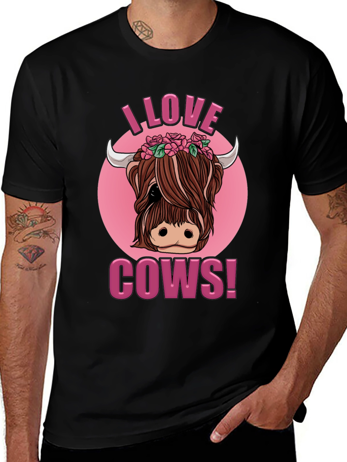 I Love Cows! Novelty Graphic T-Shirt