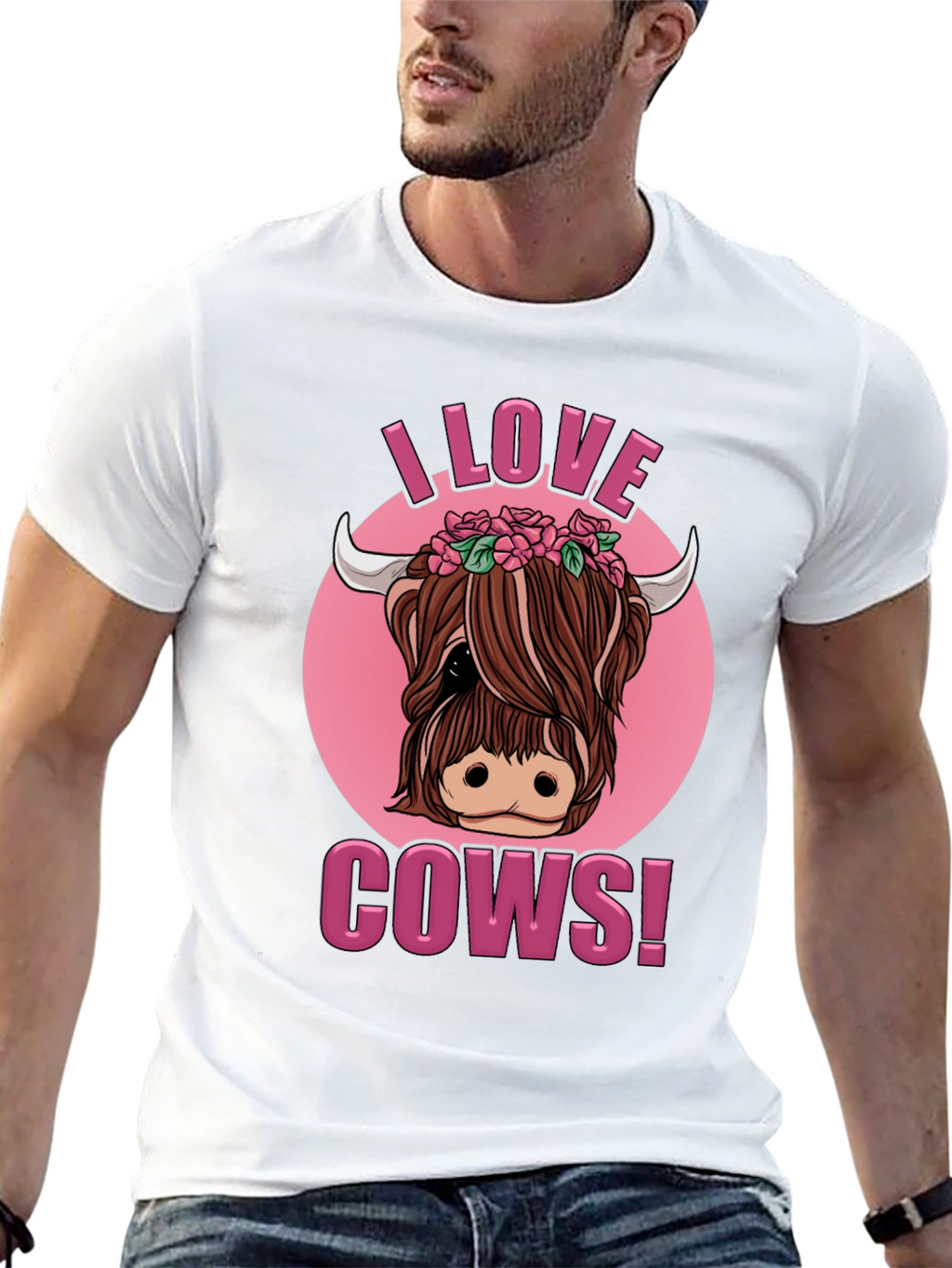I Love Cows! Novelty Graphic T-Shirt