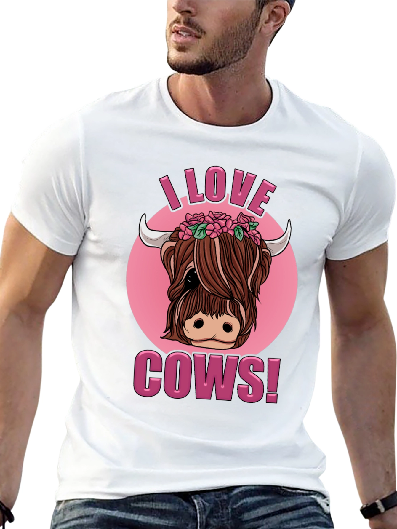 I Love Cows! Novelty Graphic T-Shirt
