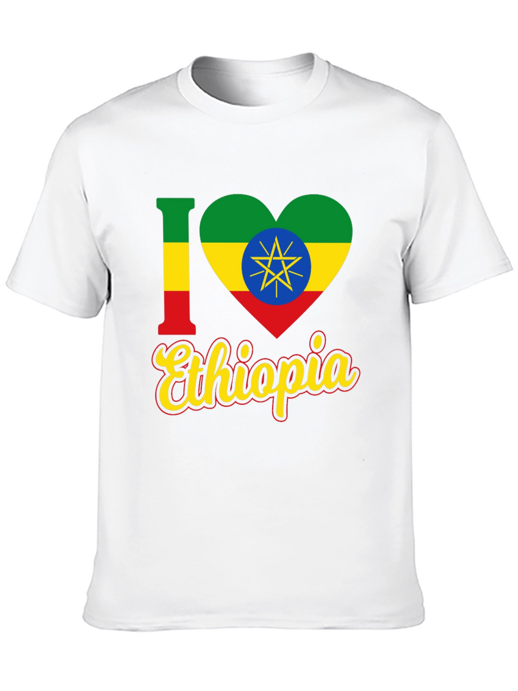 I Love Ethiopia Flag Heart T-Shirt