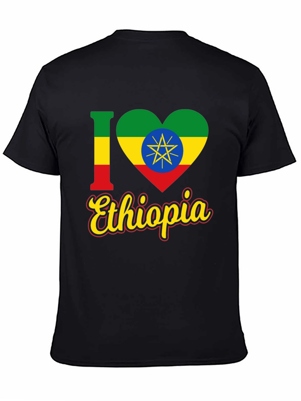 I Love Ethiopia Flag Heart T-Shirt