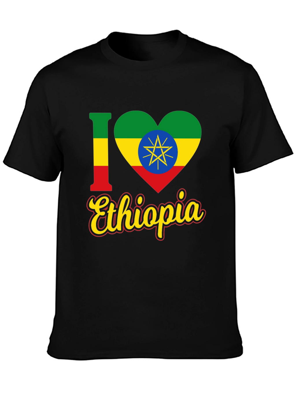 I Love Ethiopia Flag Heart T-Shirt