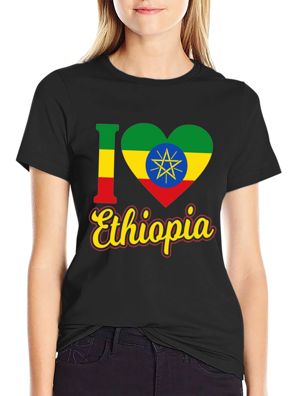 I Love Ethiopia Flag Heart T-Shirt
