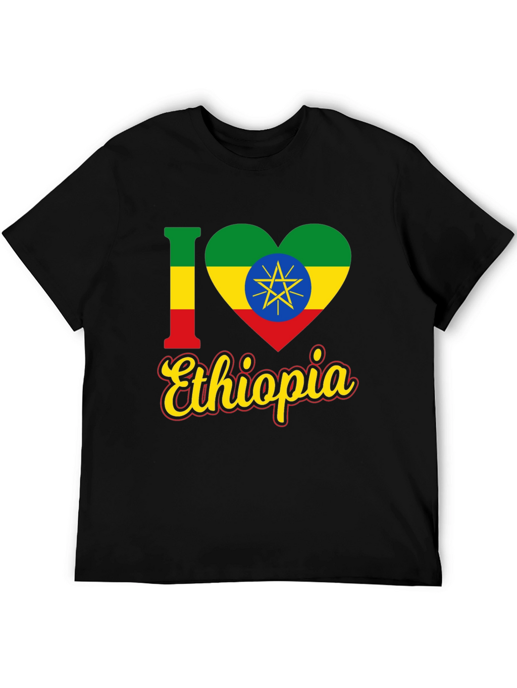 I Love Ethiopia Flag Heart T-Shirt