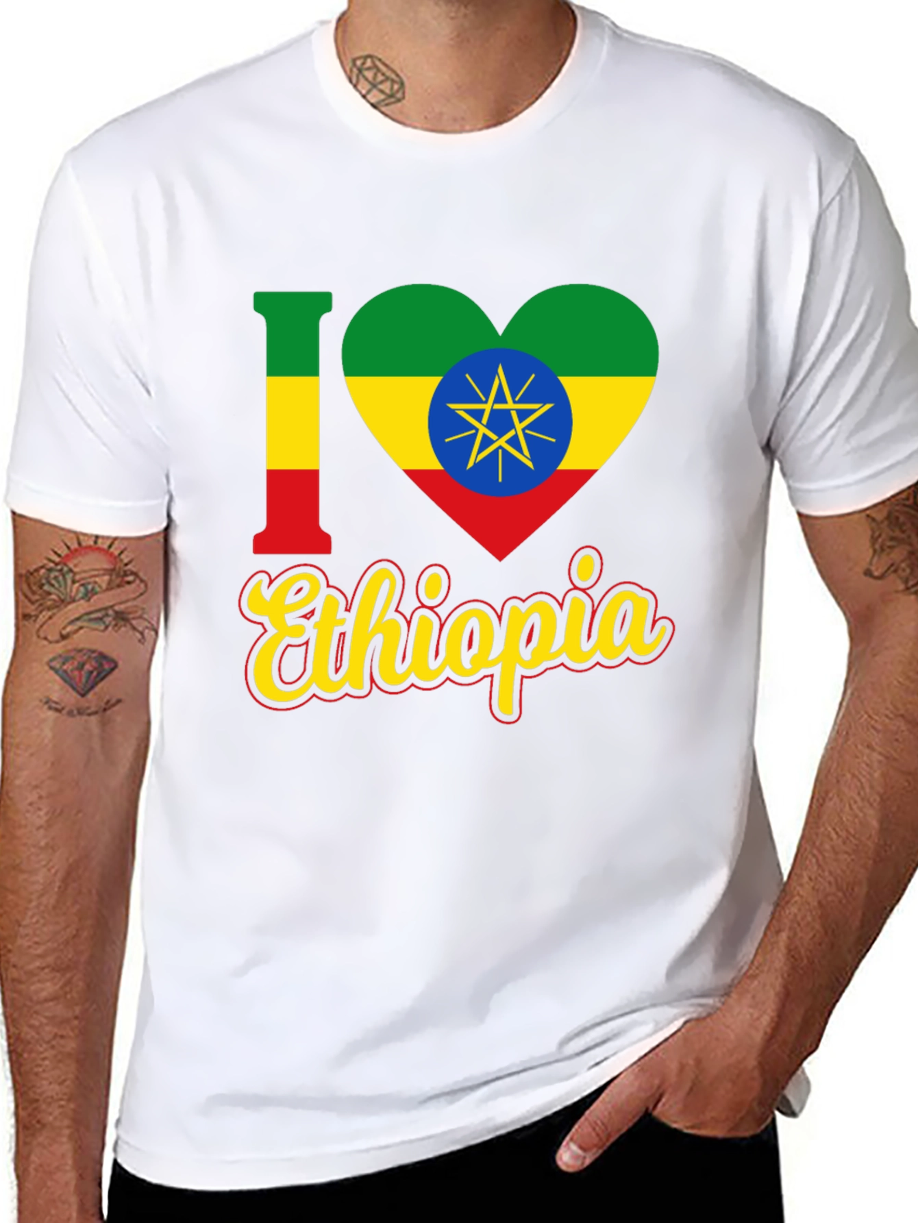 I Love Ethiopia Flag Heart T-Shirt