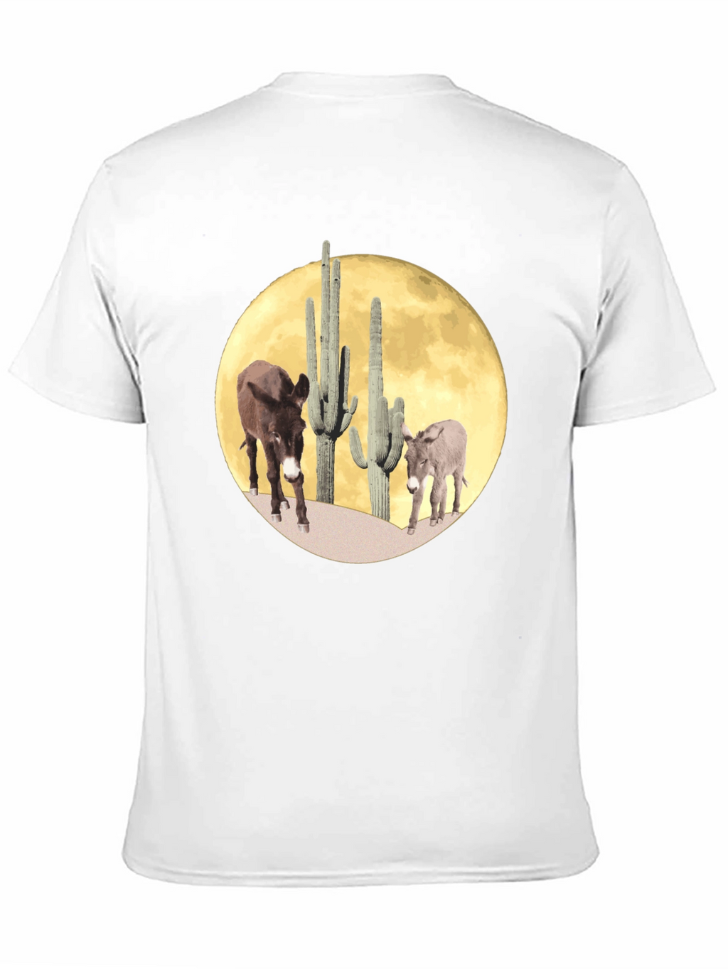 Desert Donkey Moon Graphic Tee - Black Cotton Blend