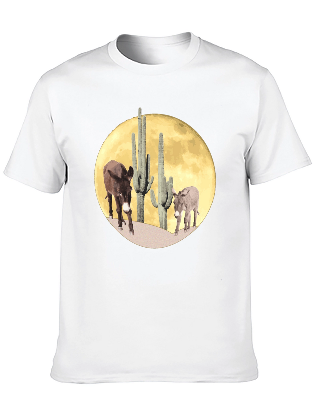 Desert Donkey Moon Graphic Tee - Black Cotton Blend