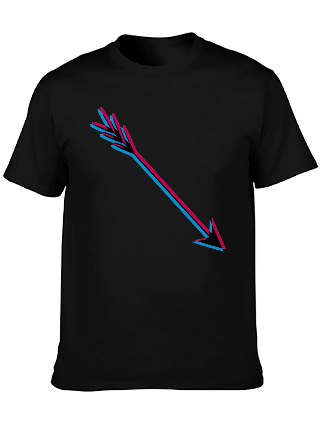 Arrow Graphic Print Black T-Shirt