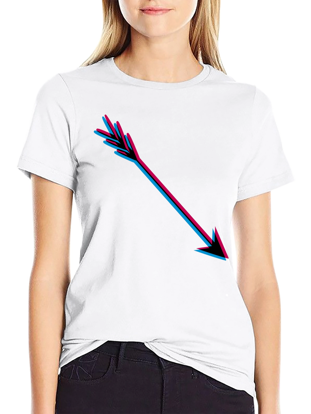 Arrow Graphic Print Black T-Shirt
