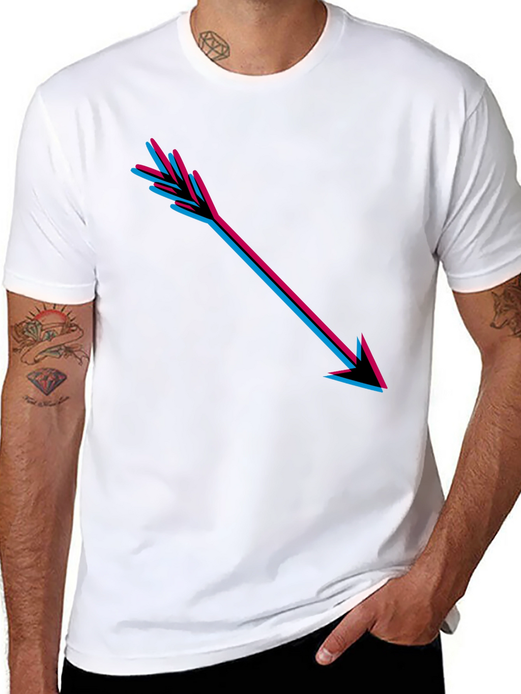 Arrow Graphic Print Black T-Shirt