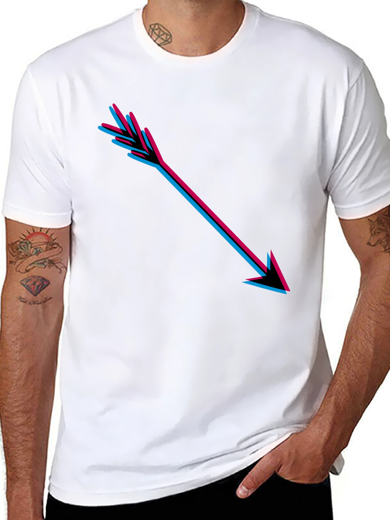 Arrow Graphic Print Black T-Shirt
