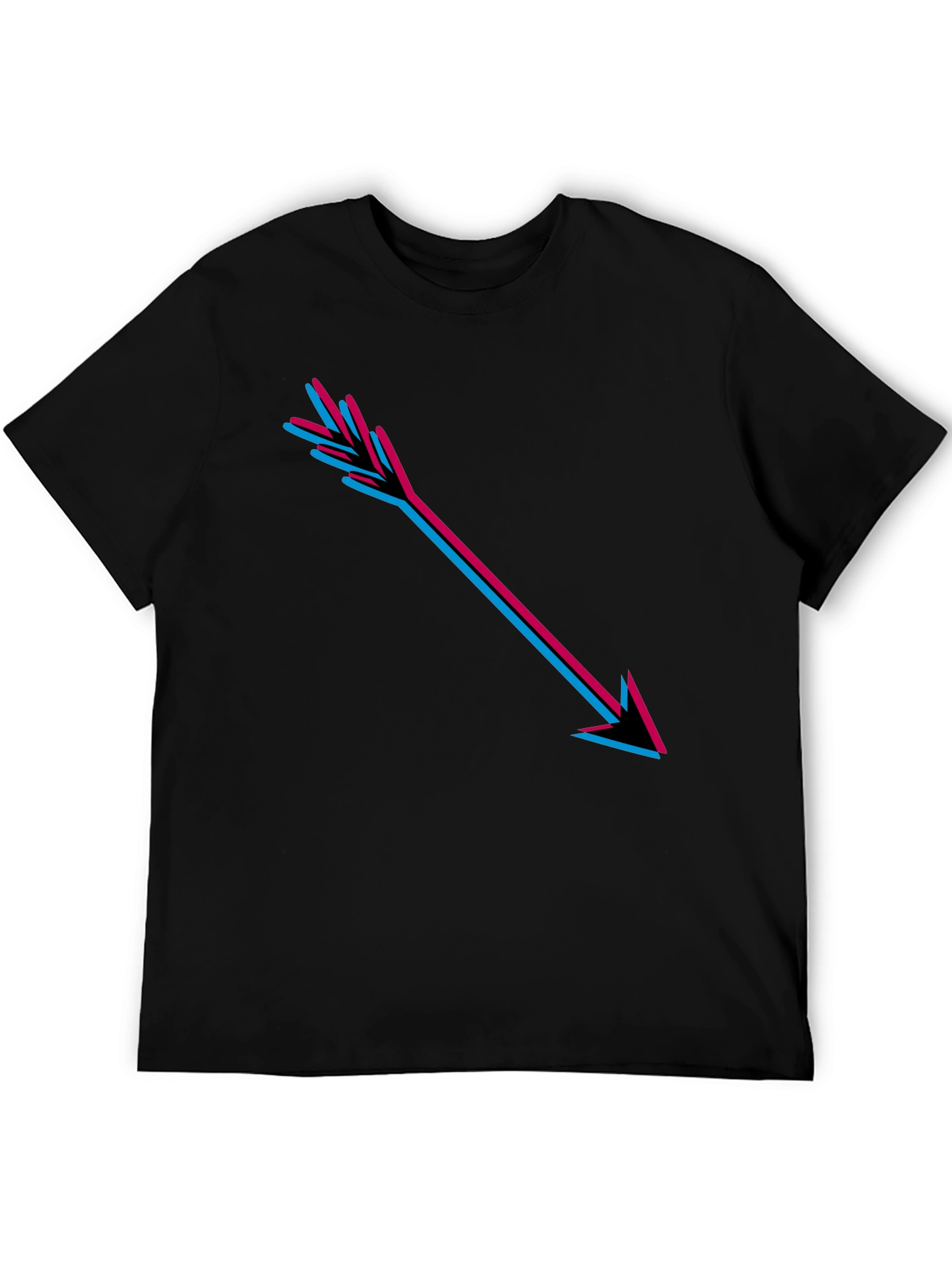 Arrow Graphic Print Black T-Shirt