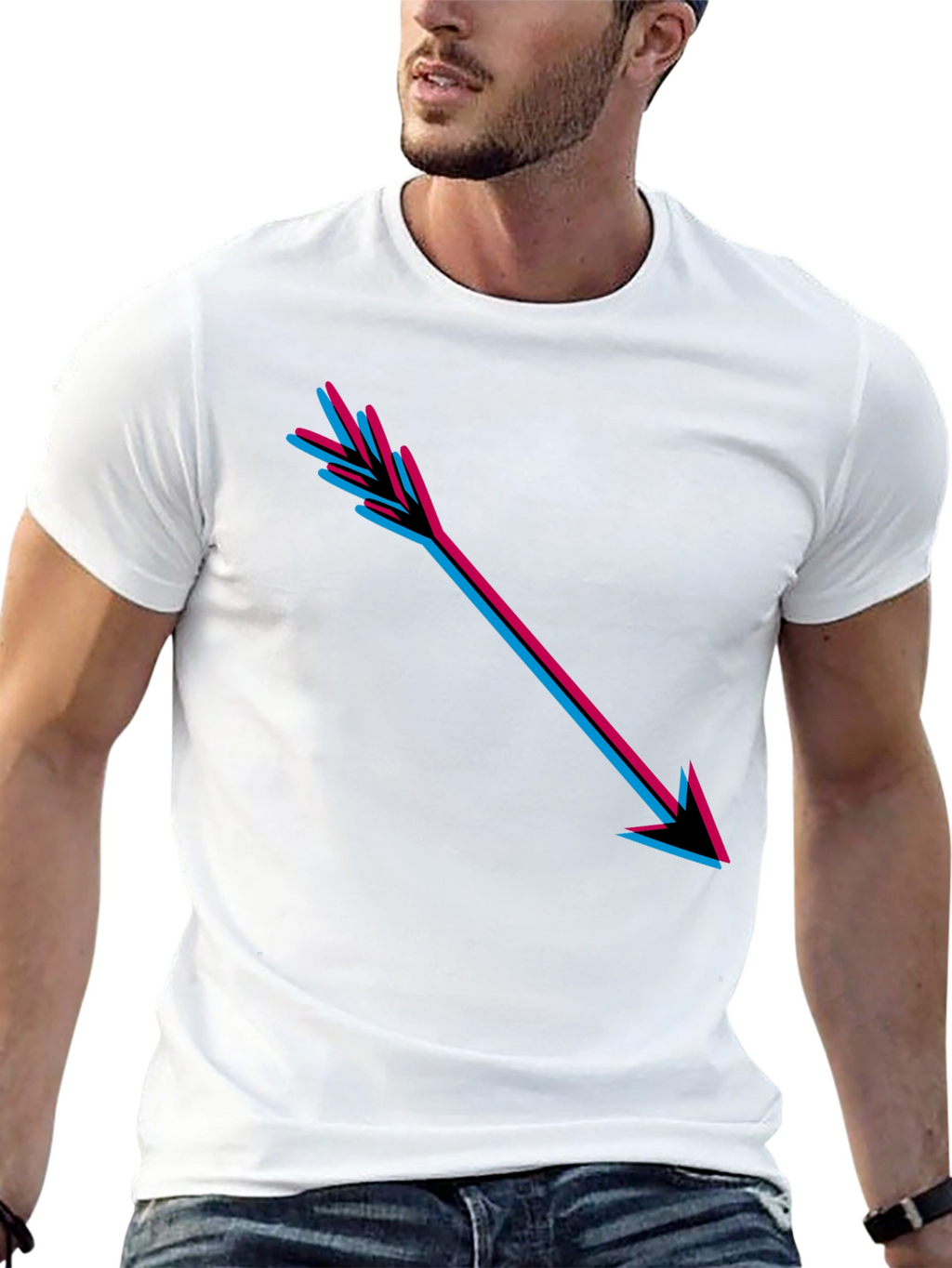 Arrow Graphic Print Black T-Shirt