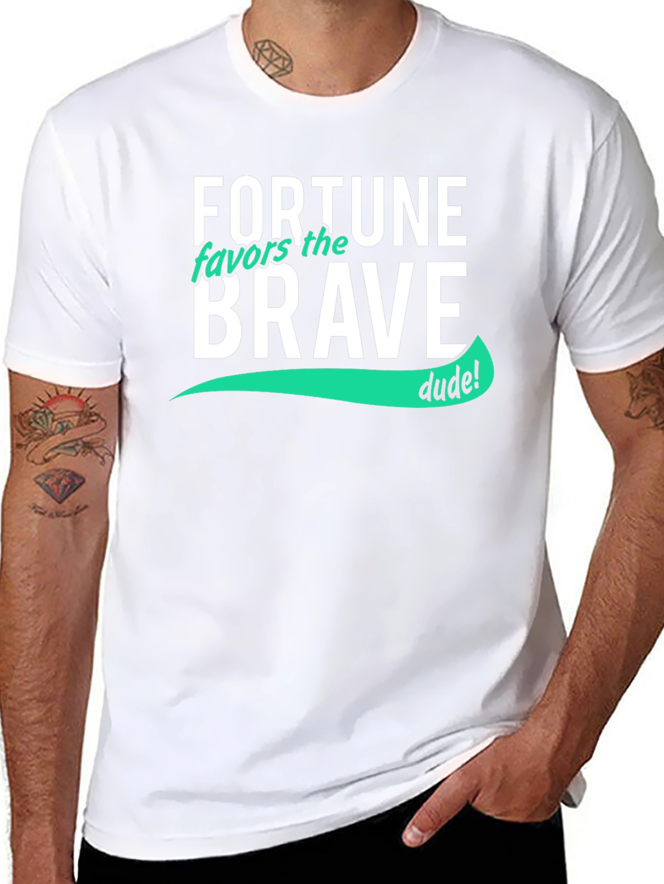 Fortune Favors the Brave T-Shirt - Cool Graphic Tee