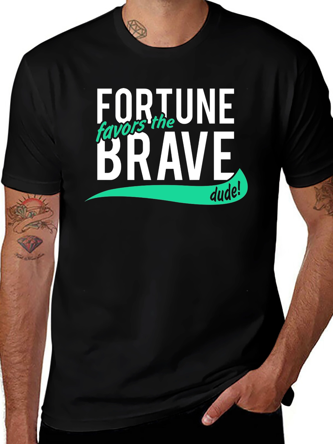 Fortune Favors the Brave T-Shirt - Cool Graphic Tee