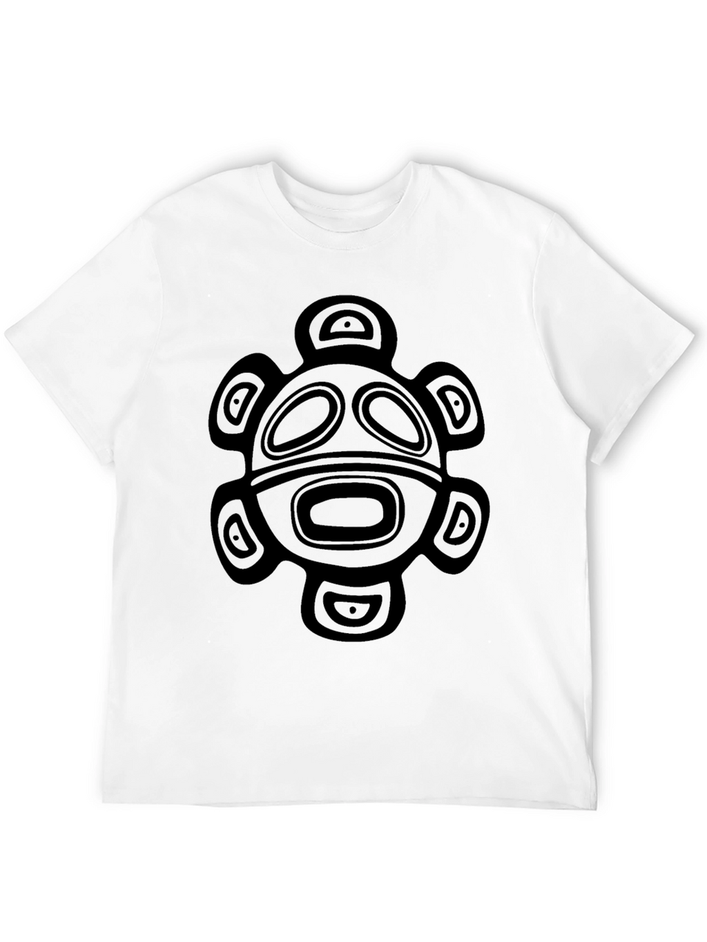 Tribal Turtle Graphic Tee - Black Cotton T-Shirt