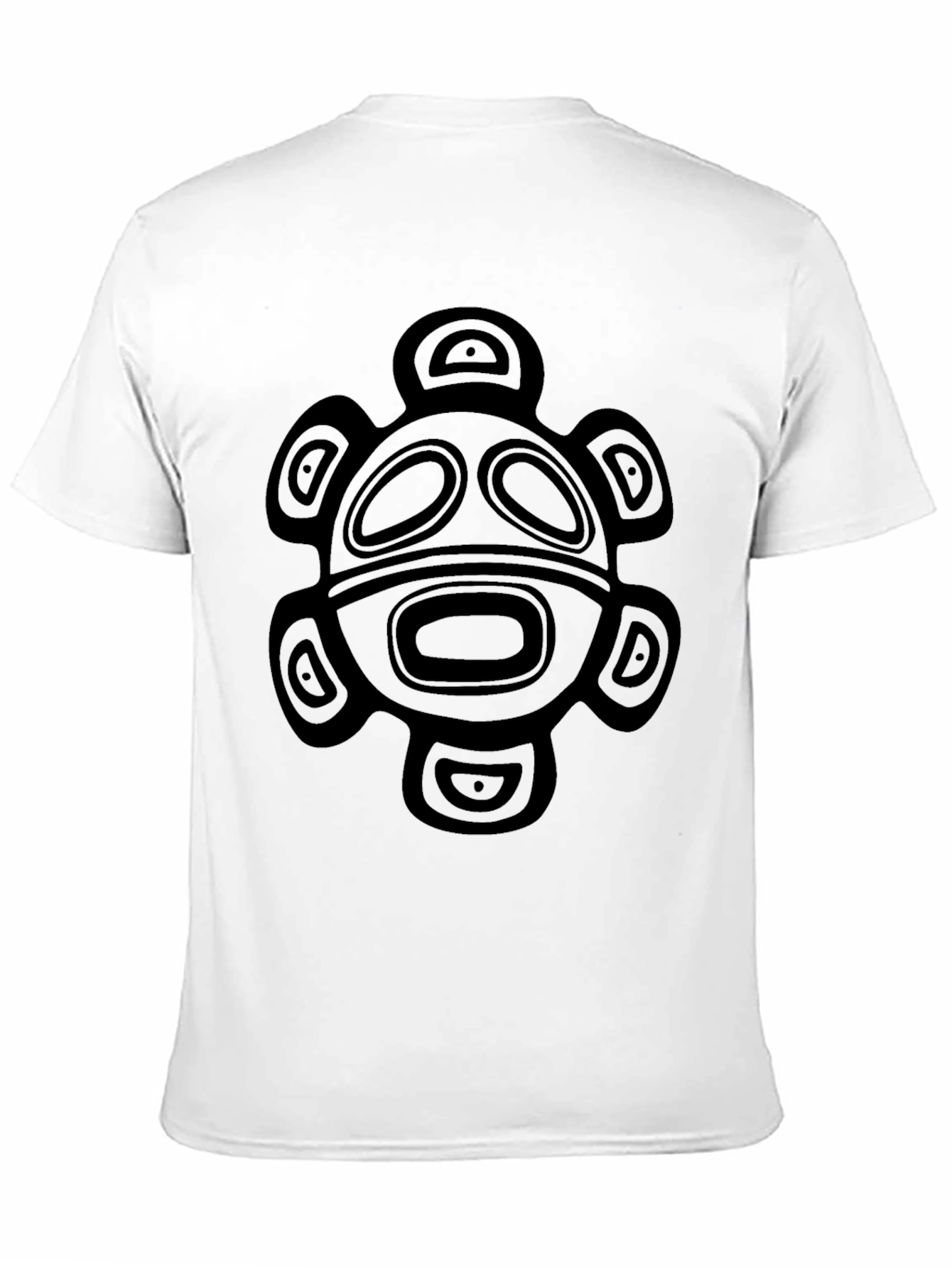 Tribal Turtle Graphic Tee - Black Cotton T-Shirt