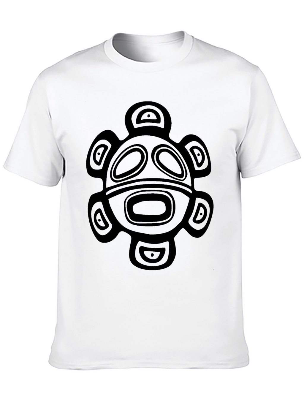 Tribal Turtle Graphic Tee - Black Cotton T-Shirt
