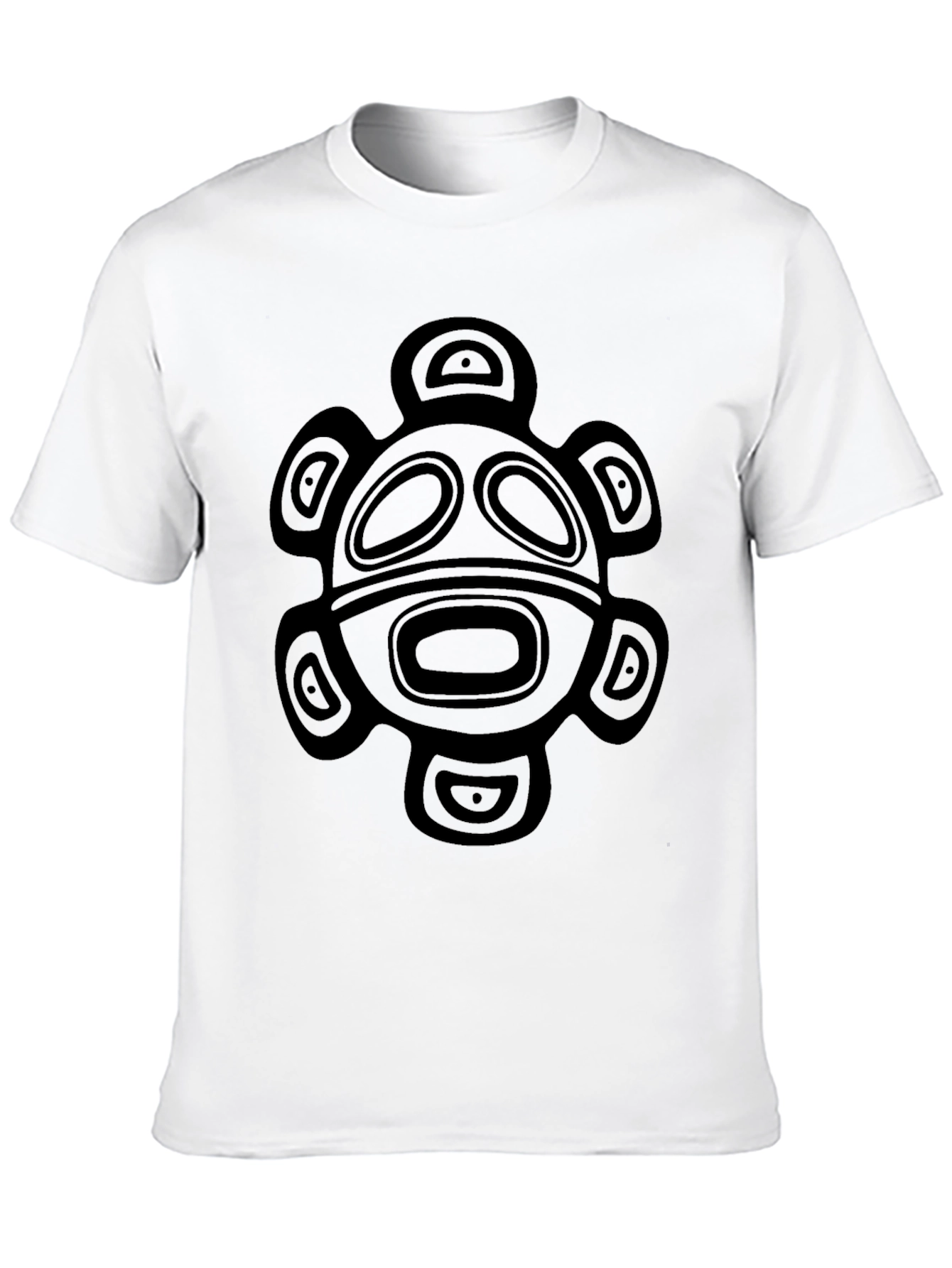 Tribal Turtle Graphic Tee - Black Cotton T-Shirt