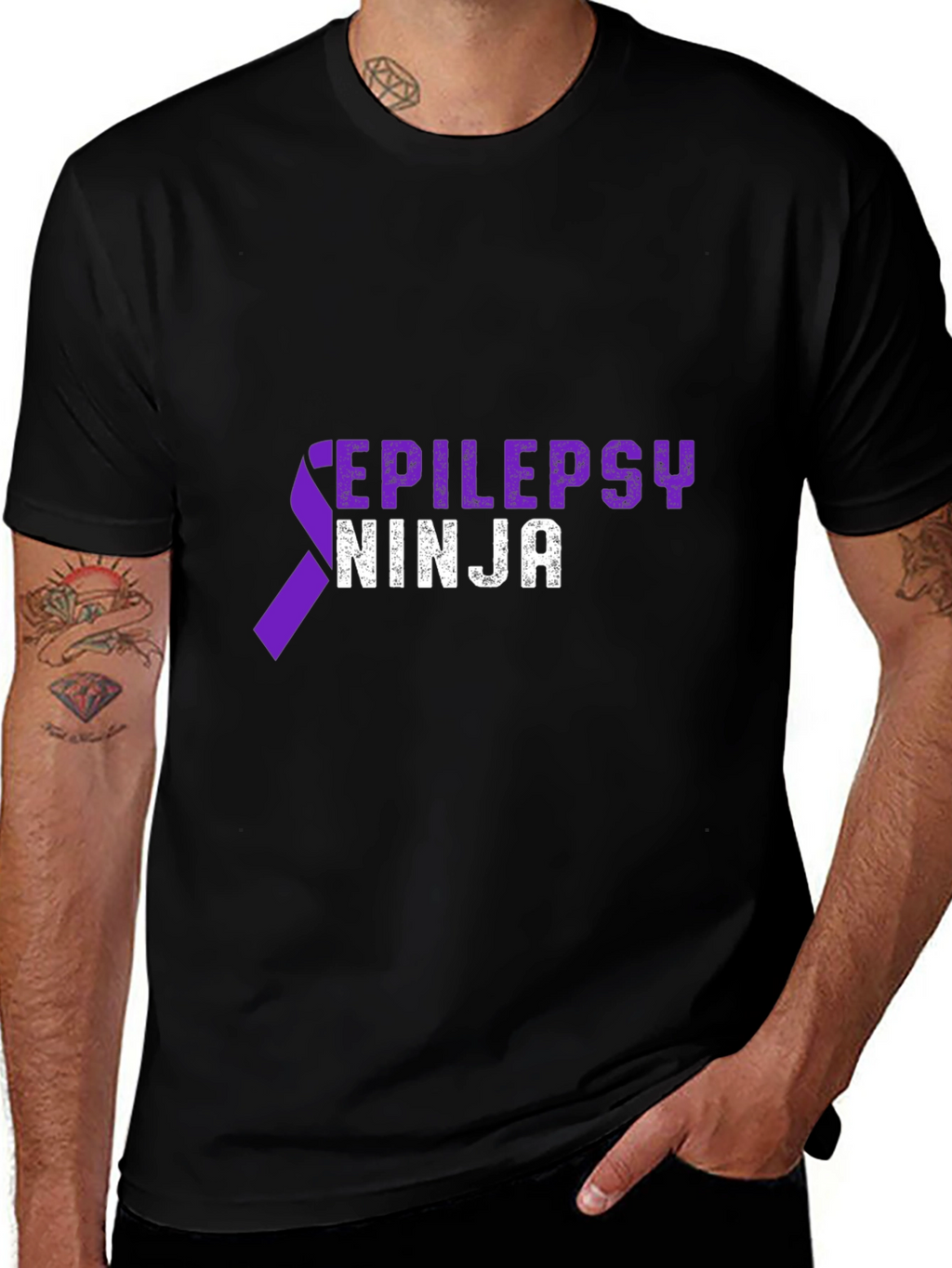 Epilepsy Ninja Awareness T-Shirt - Black