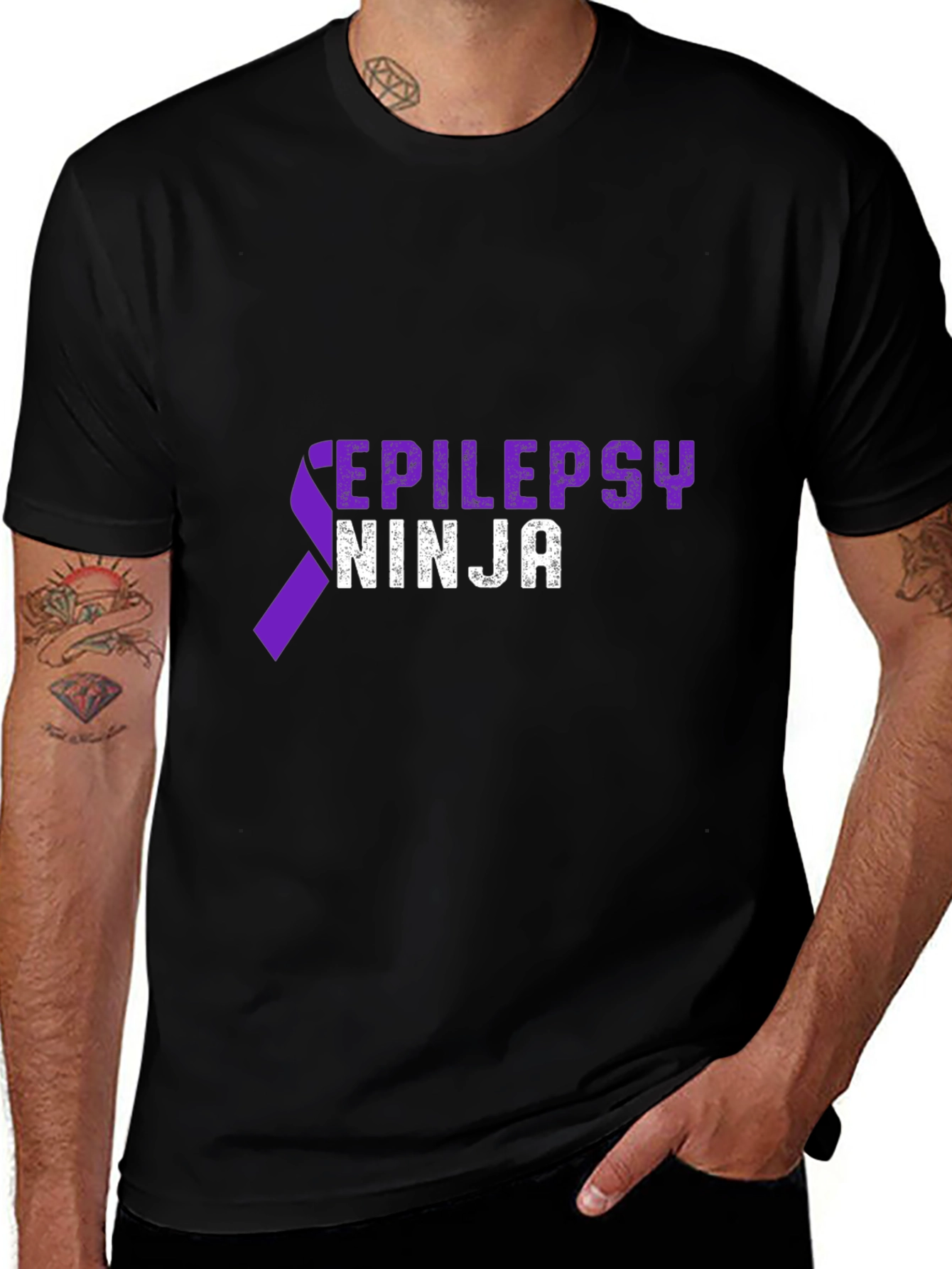 Epilepsy Ninja Awareness T-Shirt - Black