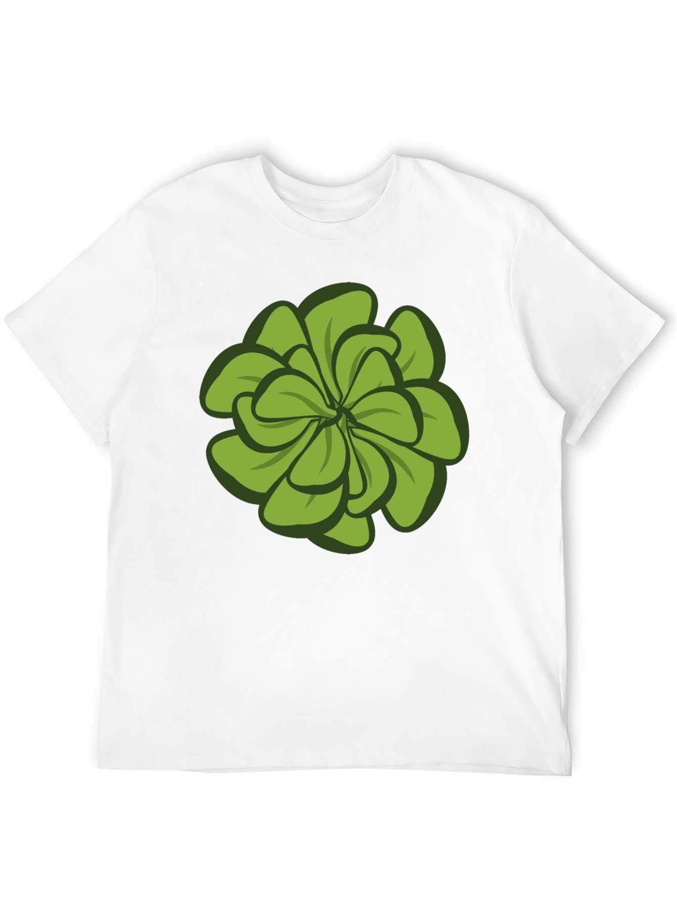 Green Floral Graphic Tee - Stylish Mens Black T-Shirt