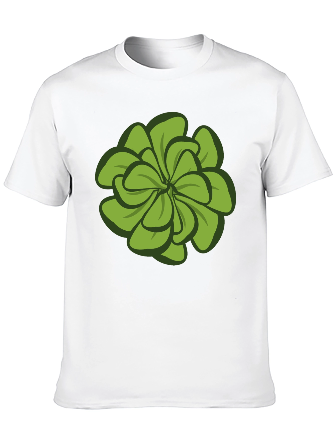 Green Floral Graphic Tee - Stylish Mens Black T-Shirt