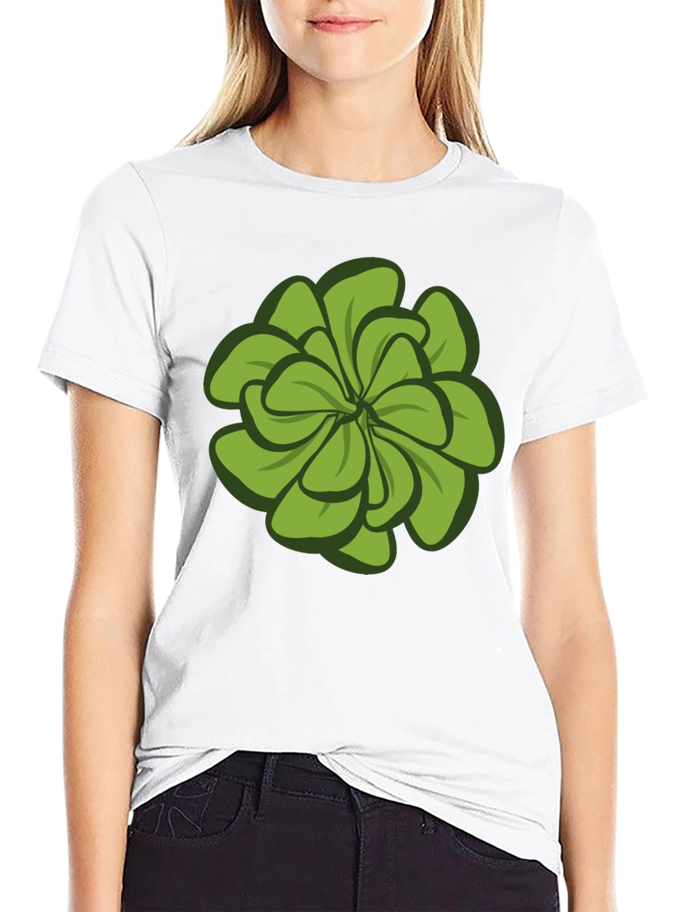 Green Floral Graphic Tee - Stylish Mens Black T-Shirt