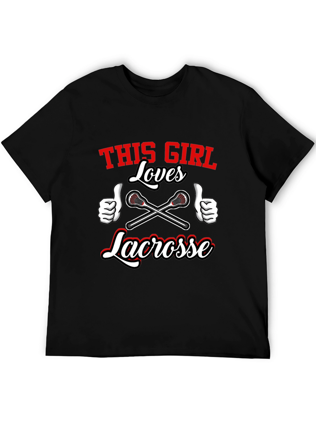 This Girl Loves Lacrosse Black T-Shirt
