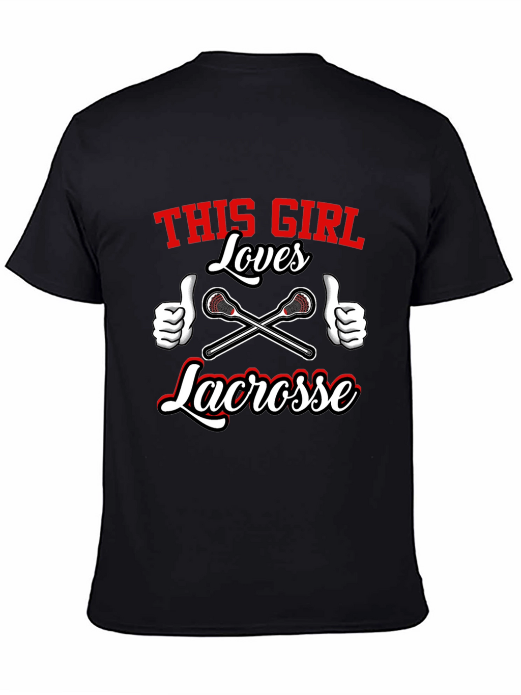 This Girl Loves Lacrosse Black T-Shirt