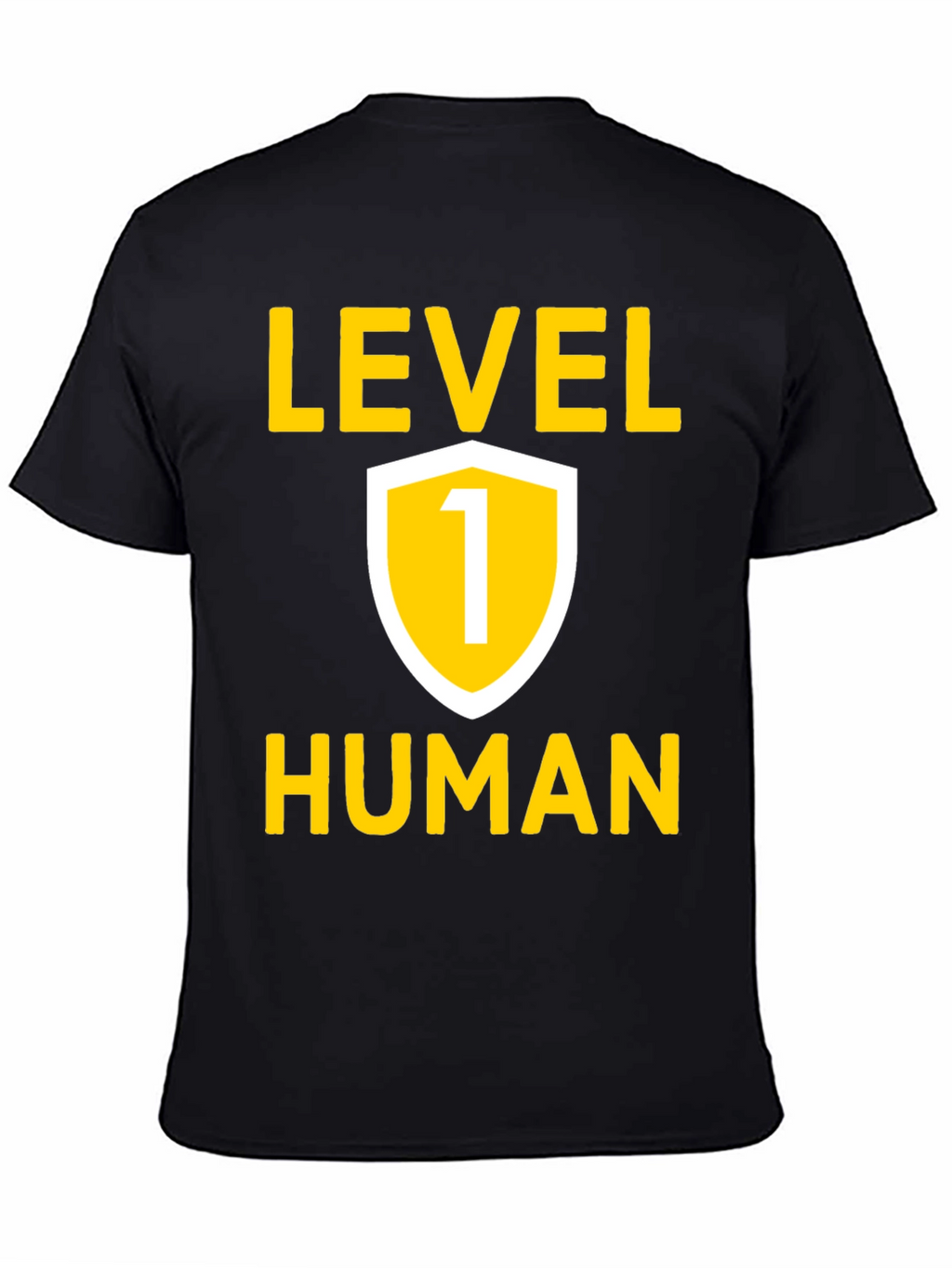 Level 1 Human Graphic Tee - Black Cotton T-Shirt