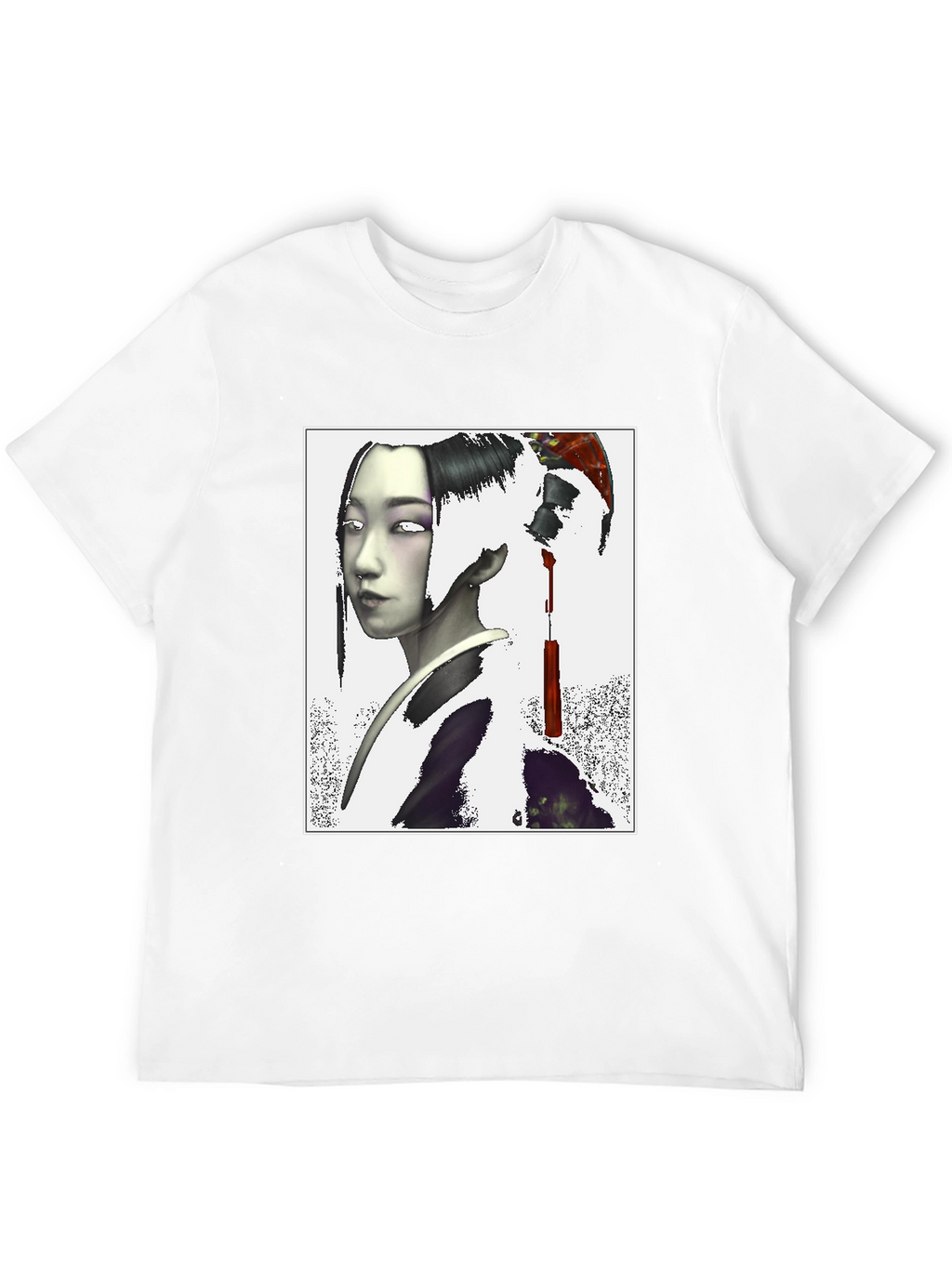 Geisha Graphic Print Black T-Shirt